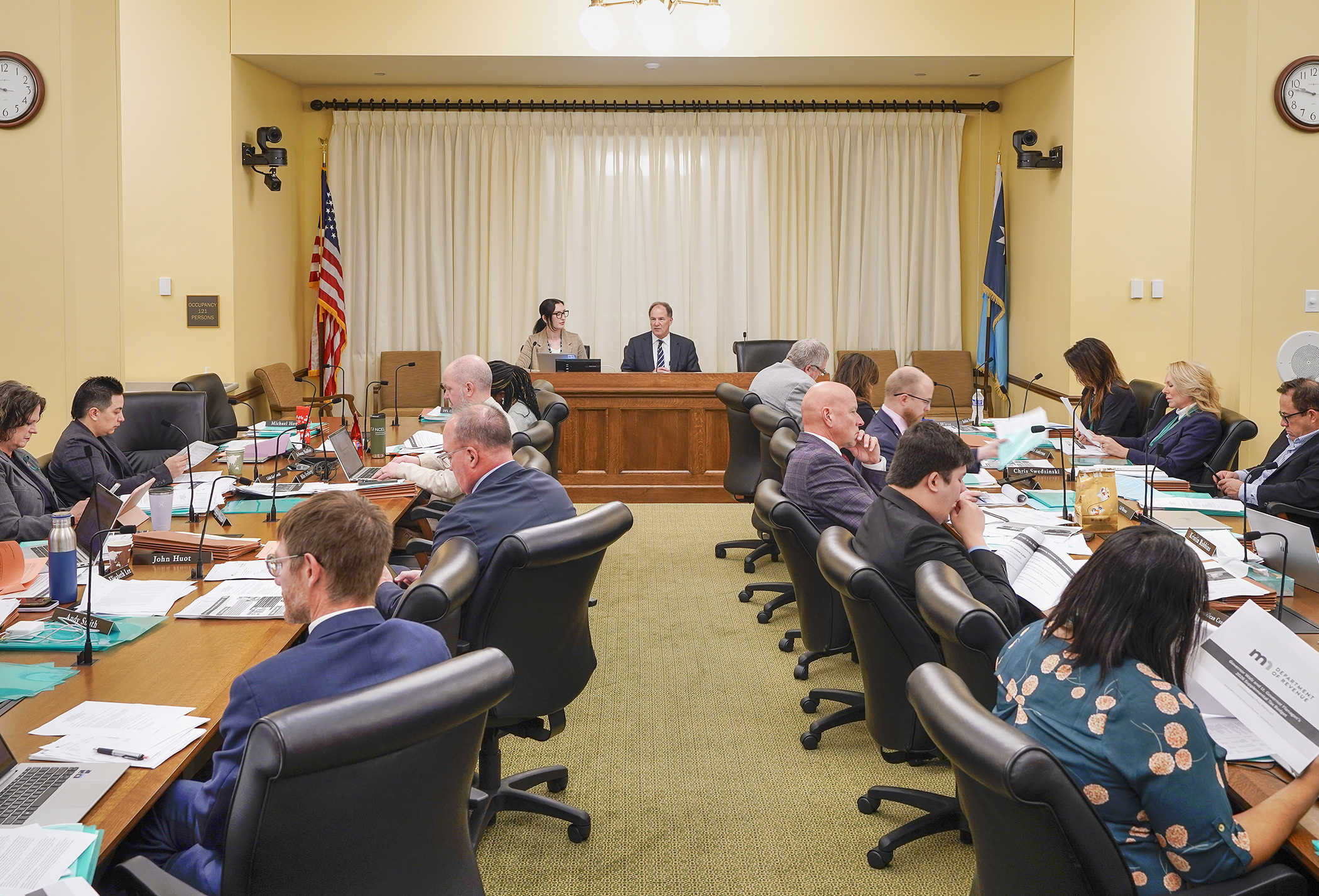 Revenue Commissioner Paul Marquart presents the governor’s tax plan to the House Taxes Committee April 23. (Photo by Andrew VonBank)
